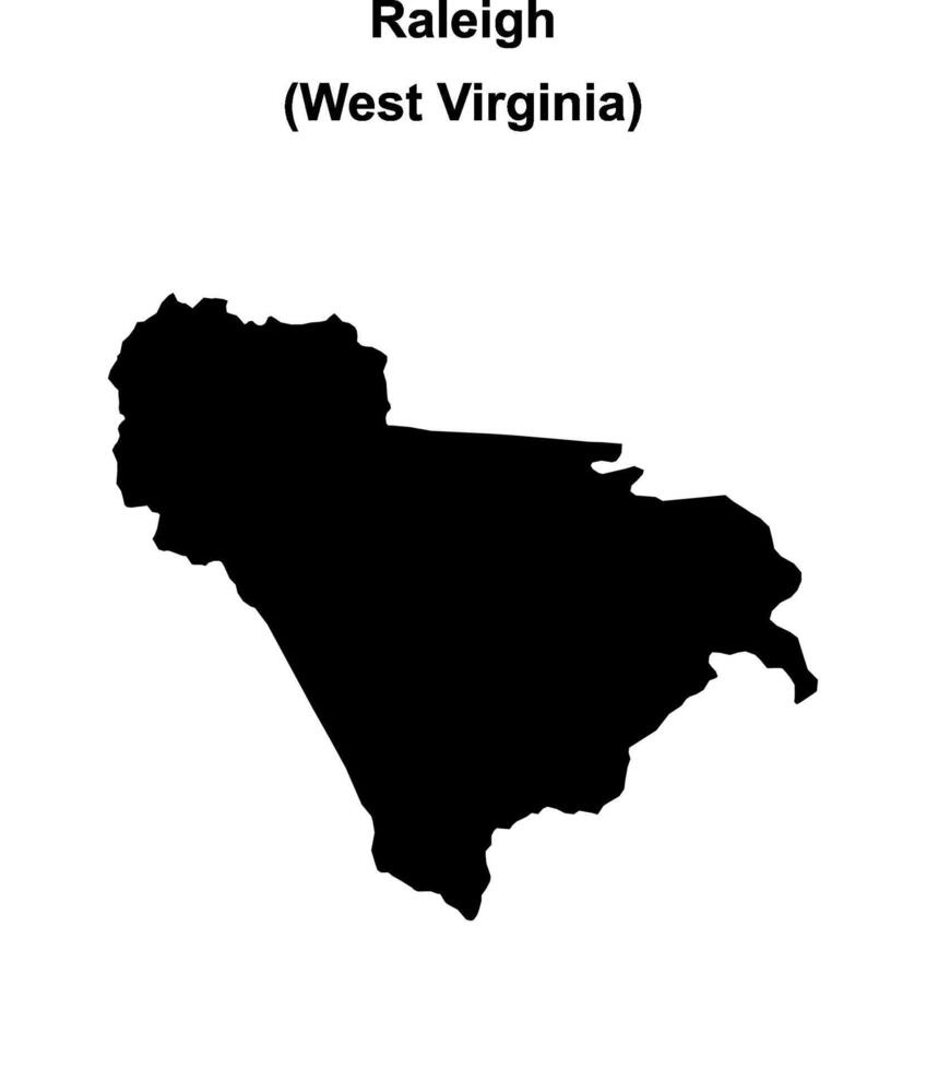Raleigh County, West Virginia blank outline map vector