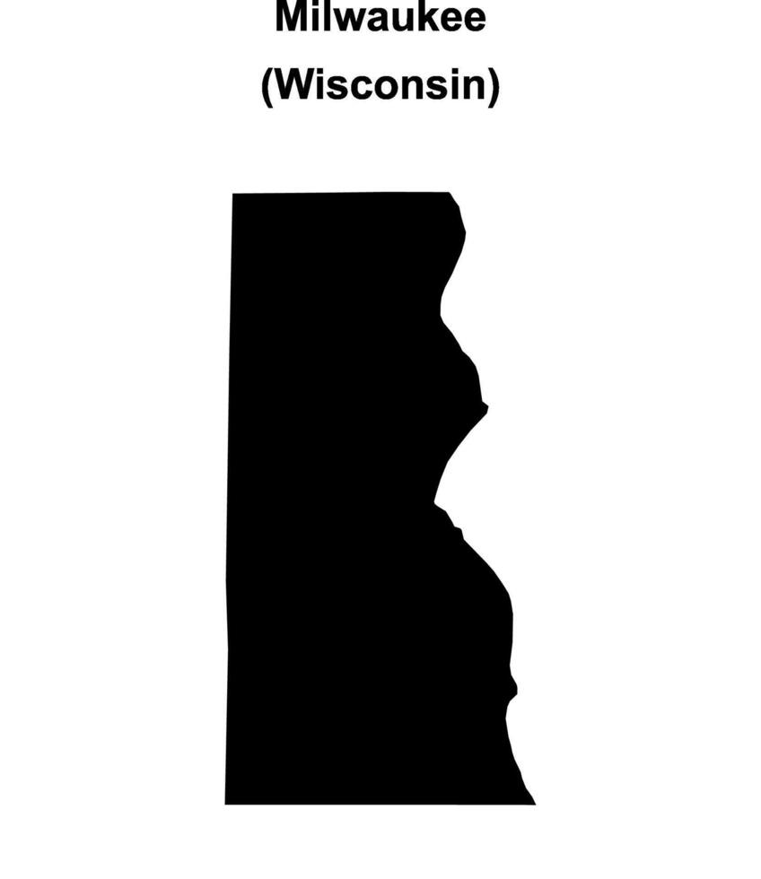 Milwaukee County, Wisconsin blank outline map vector