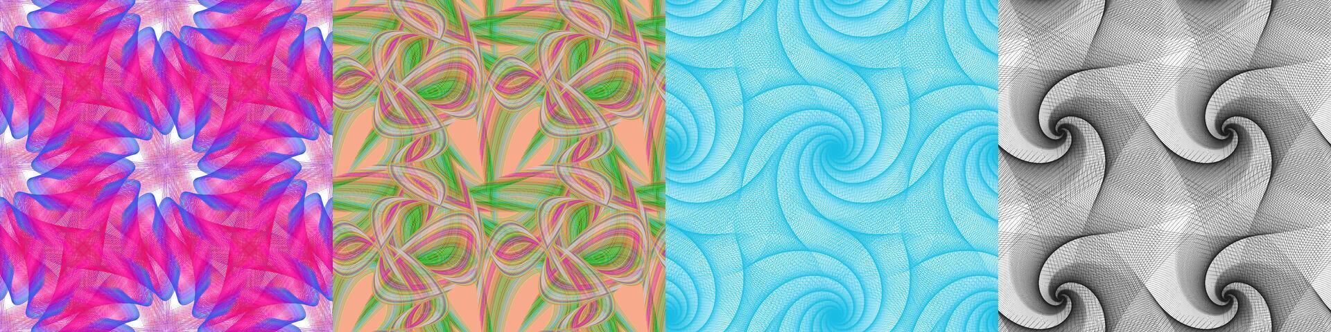 Seamless fractal pattern background collection vector
