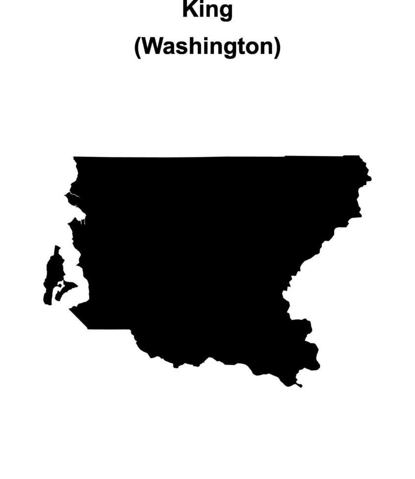 King County, Washington blank outline map vector