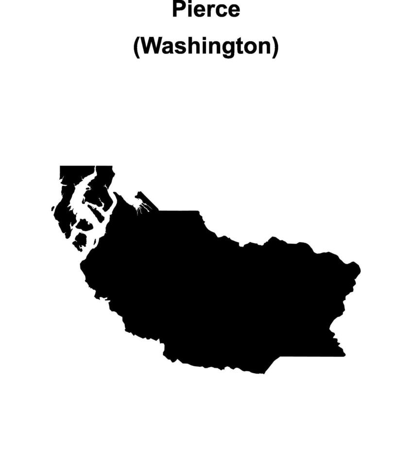 Pierce County, Washington blank outline map vector