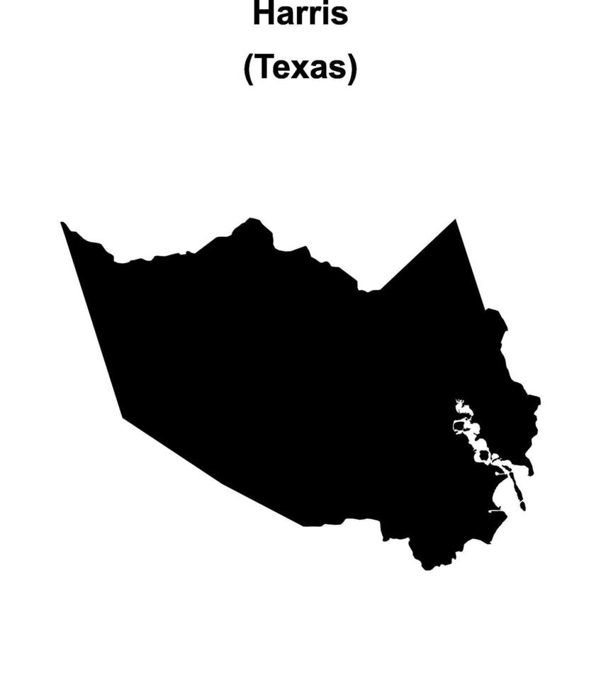 Harris County, Texas blank outline map vector