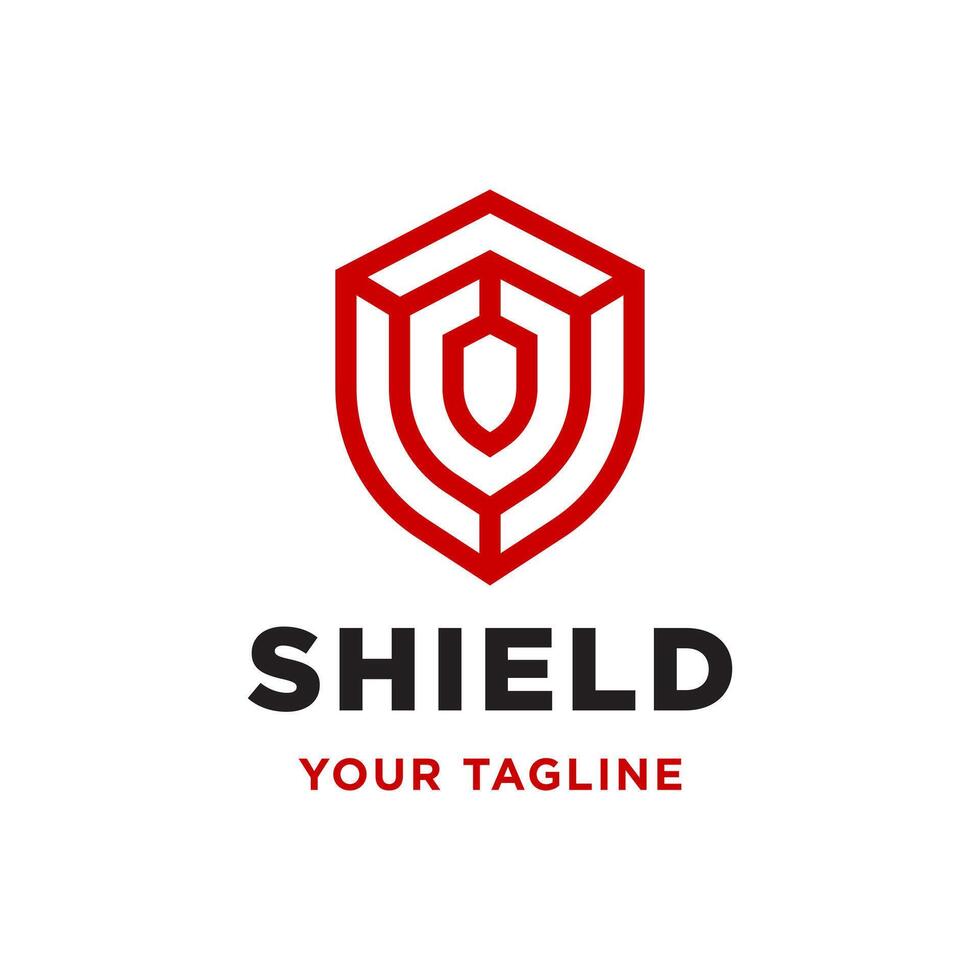 Shield Protect Secure Monogram Modern Security Logo Design vector