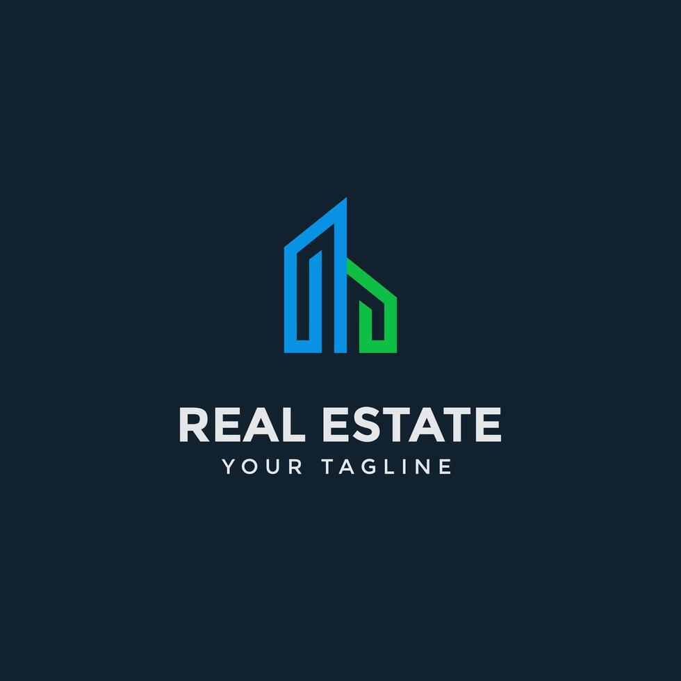 real estate logo design template, Construction Architecture Building symbol editable vector