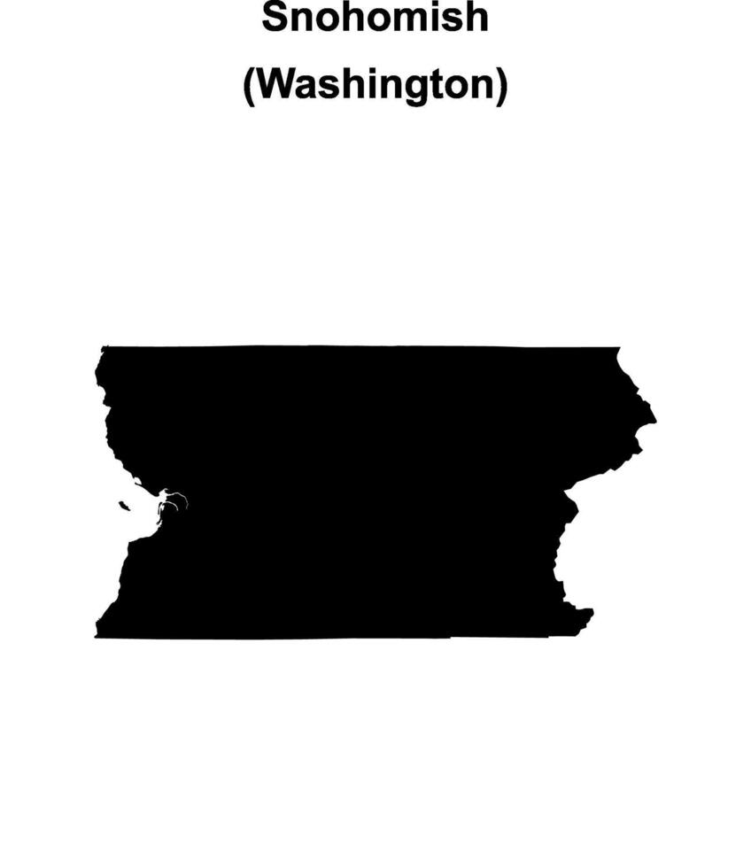 Snohomish County, Washington blank outline map vector