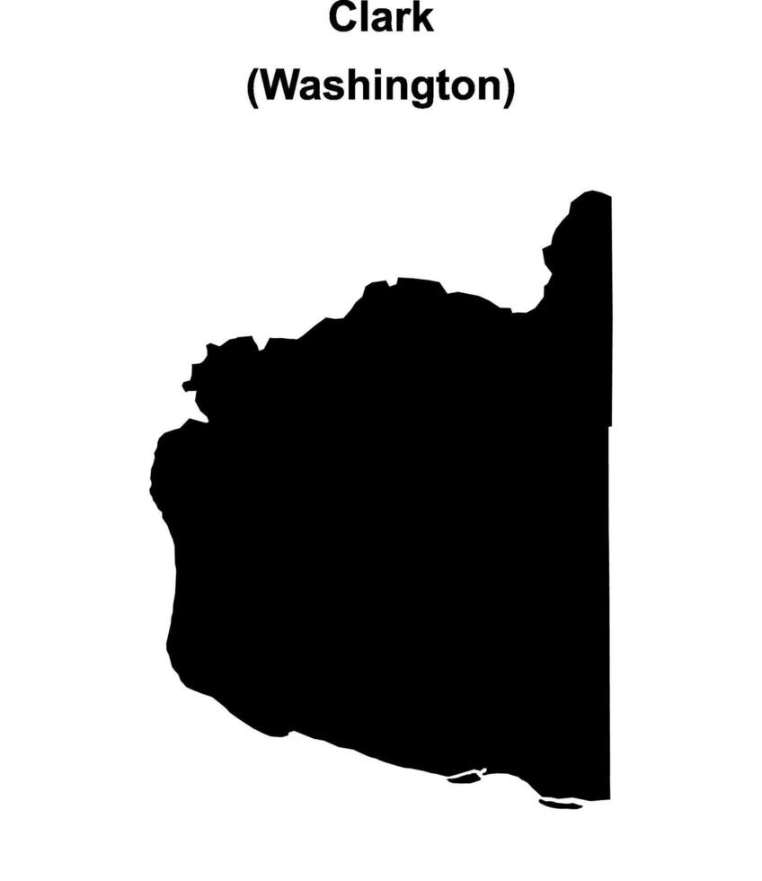Clark County, Washington blank outline map vector