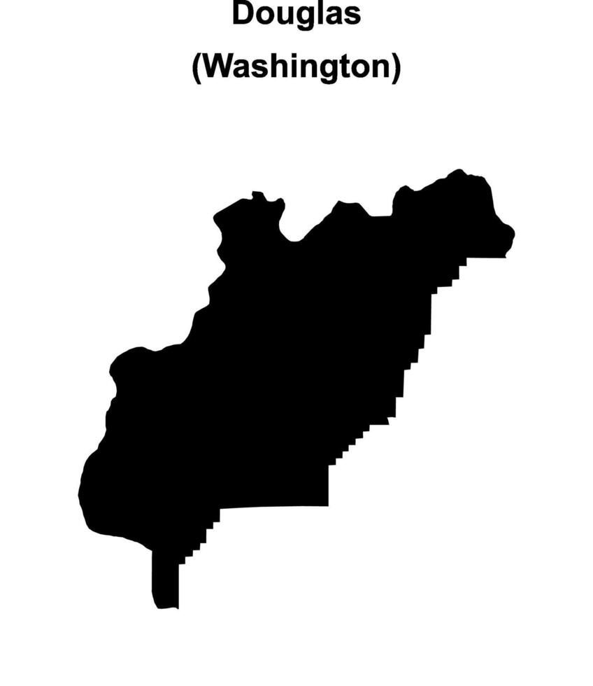 Douglas County, Washington blank outline map vector