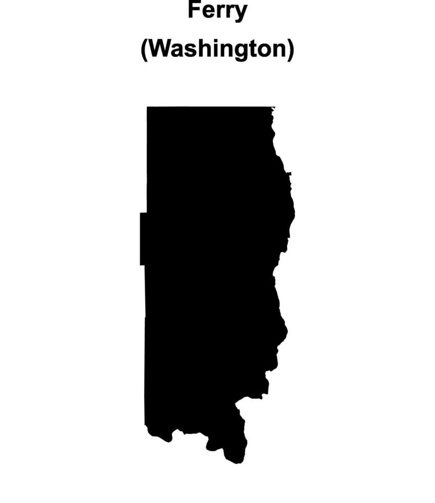 Ferry County, Washington blank outline map vector