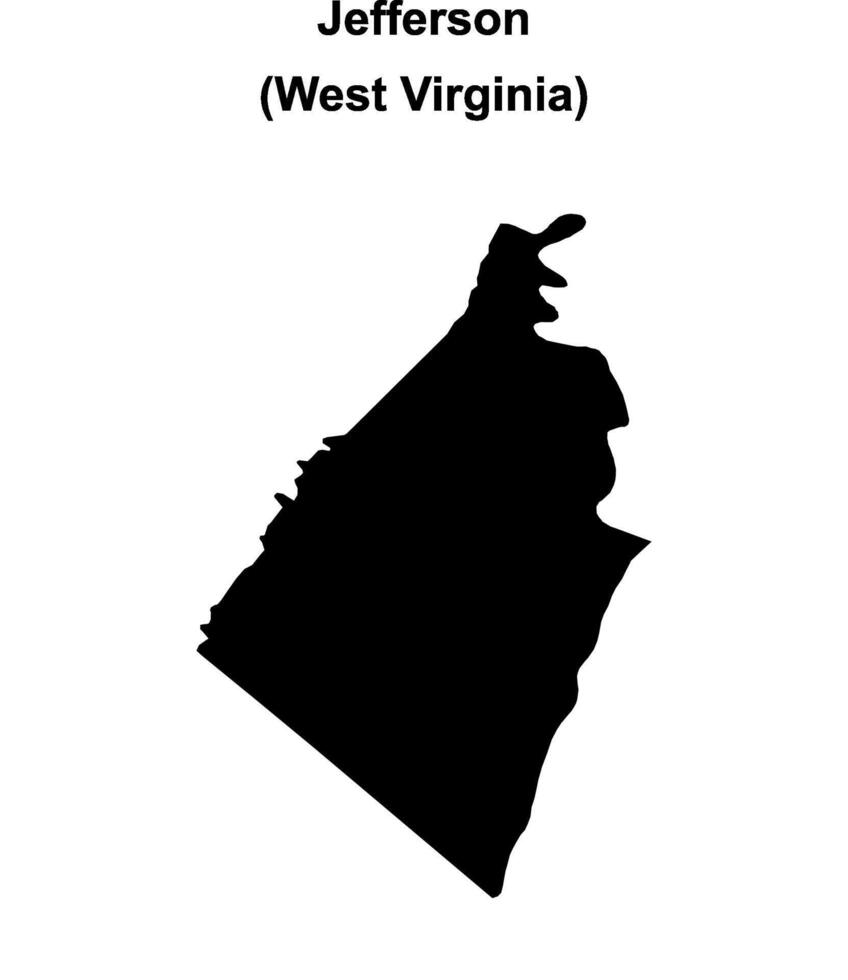 Jefferson County, West Virginia blank outline map vector