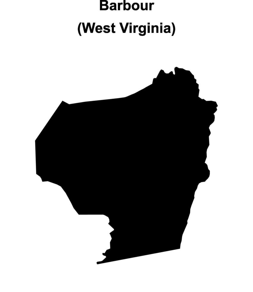 Barbour County, West Virginia blank outline map vector