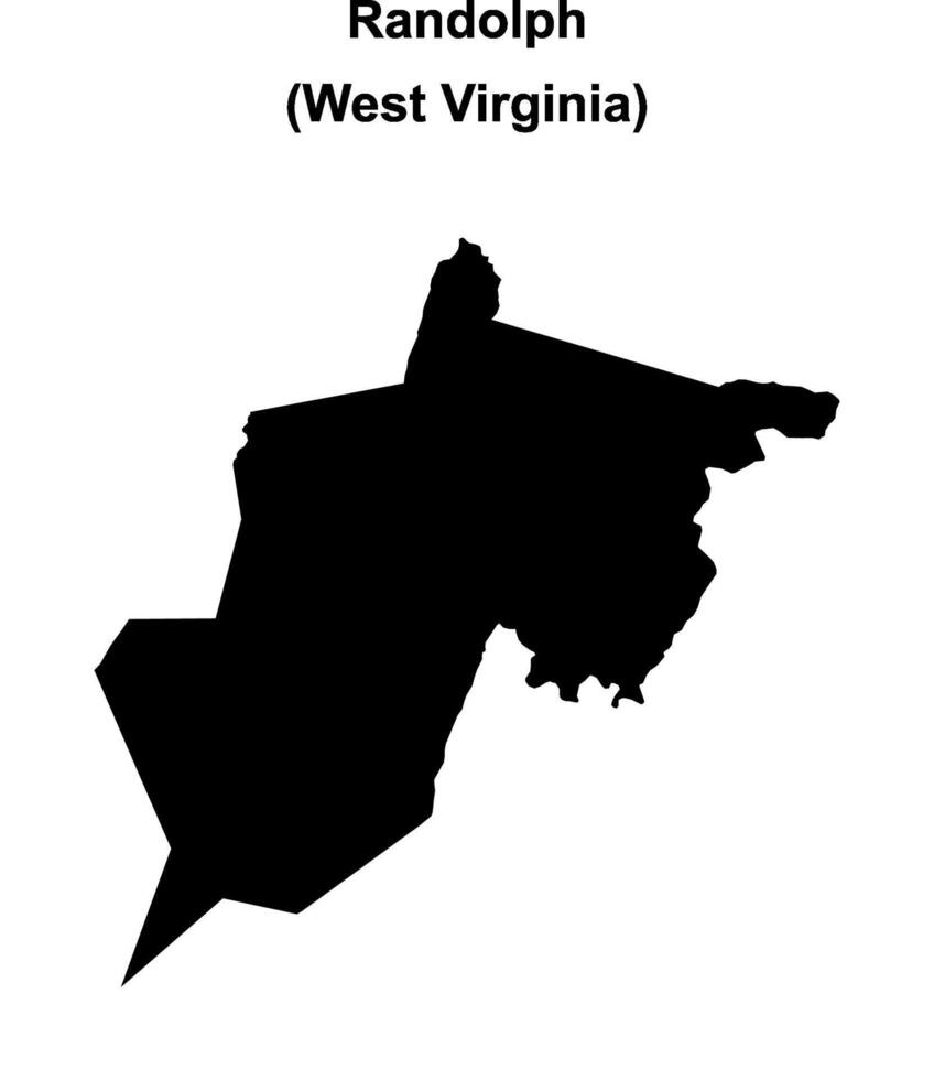 Randolph County, West Virginia blank outline map vector
