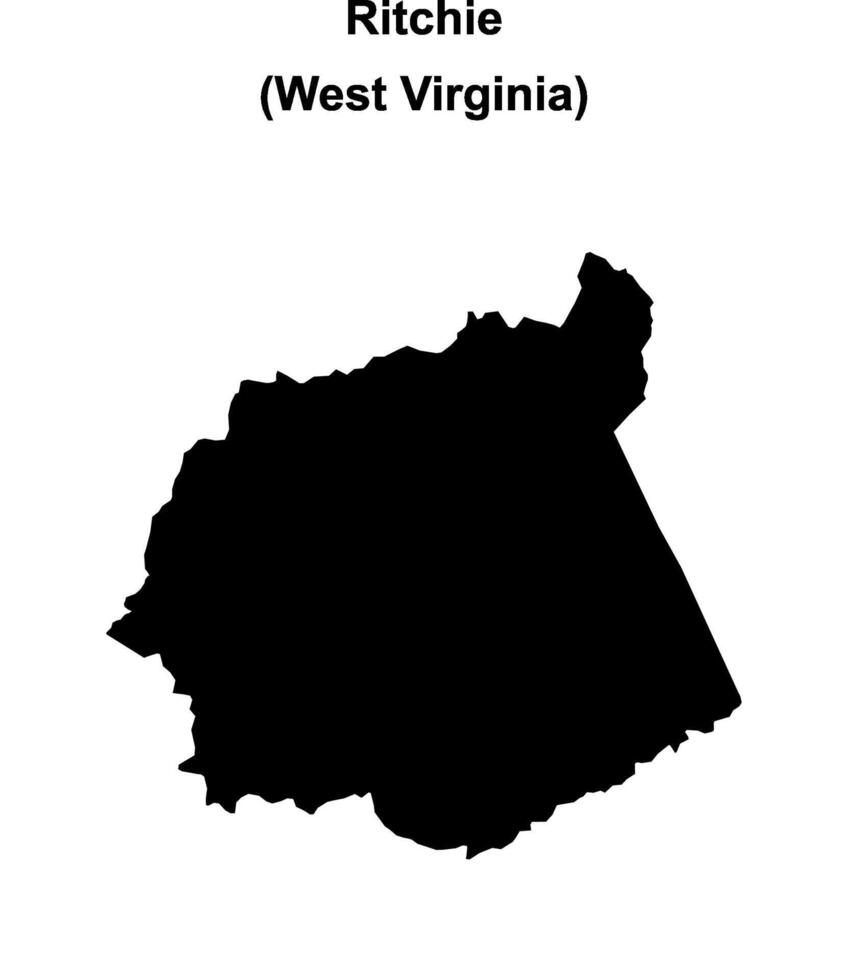 Ritchie County, West Virginia blank outline map vector