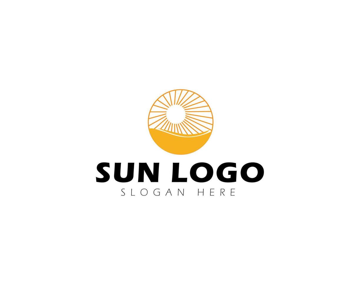 Abstract Sun Logo. Geometric Lines of Sunburst. Flat Logo Design Template Element for Nature and Vacation Logos. vector