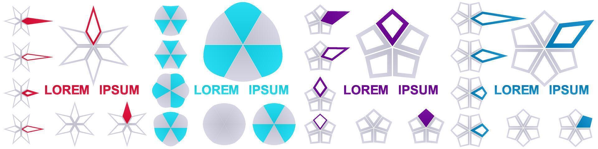 Geometrical logo design collection vector