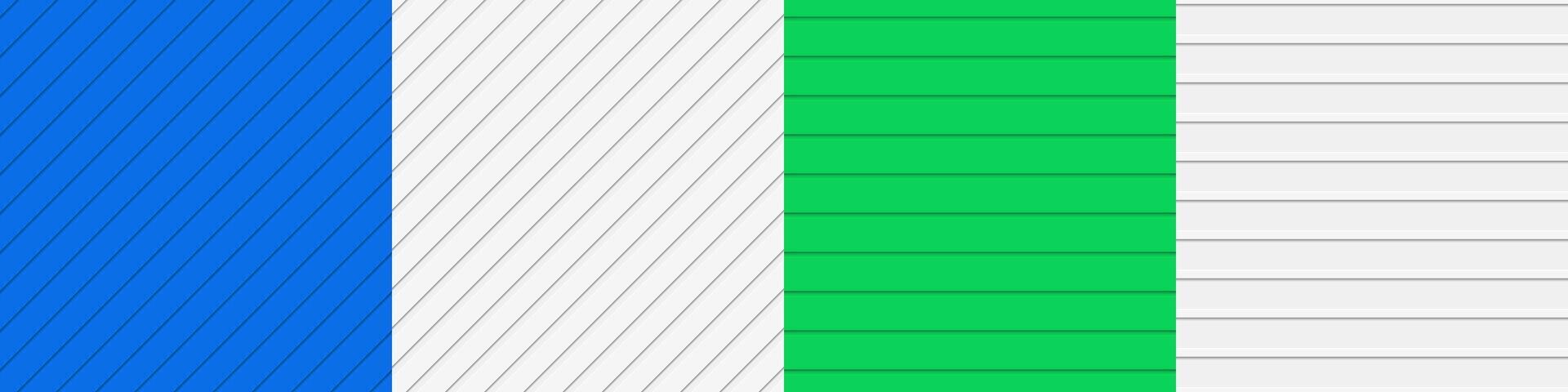 Seamless 3D stripe pattern set vector