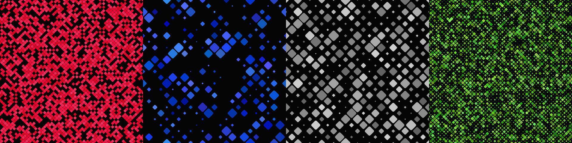 Seamless geometrical diagonal square pattern set vector