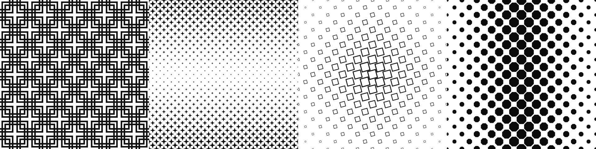 Black and white pattern collection vector
