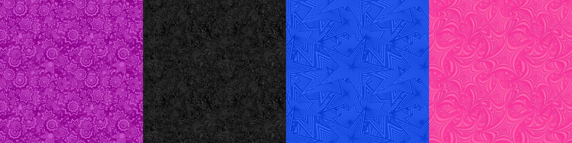 Seamless geometric pattern background set vector