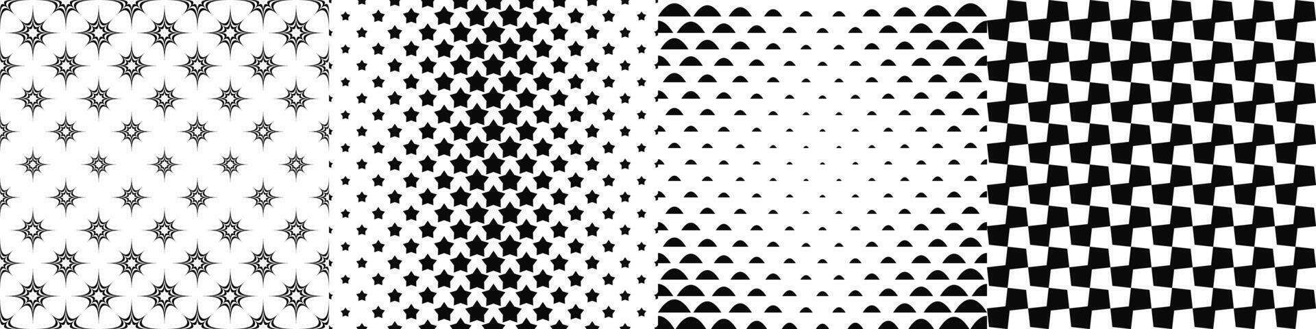 Black and white pattern collection vector