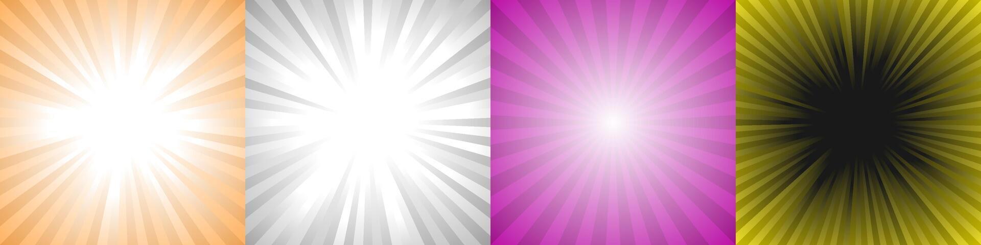Abstract ray burst background collection vector