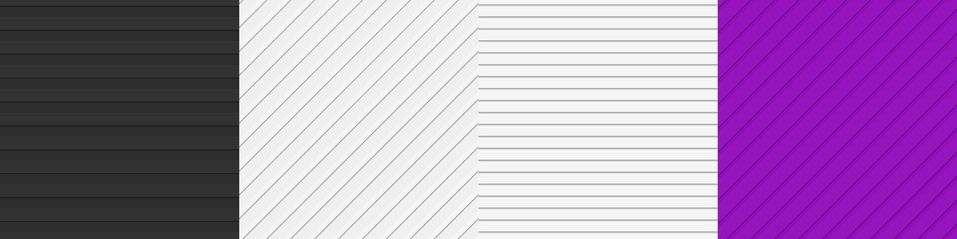 Seamless 3D stripe pattern set vector