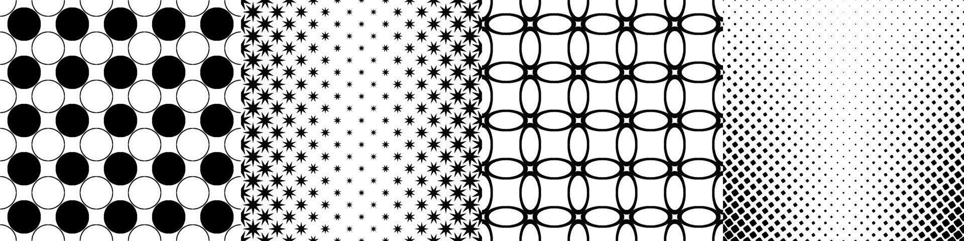 Monochrome geometrical pattern collection vector