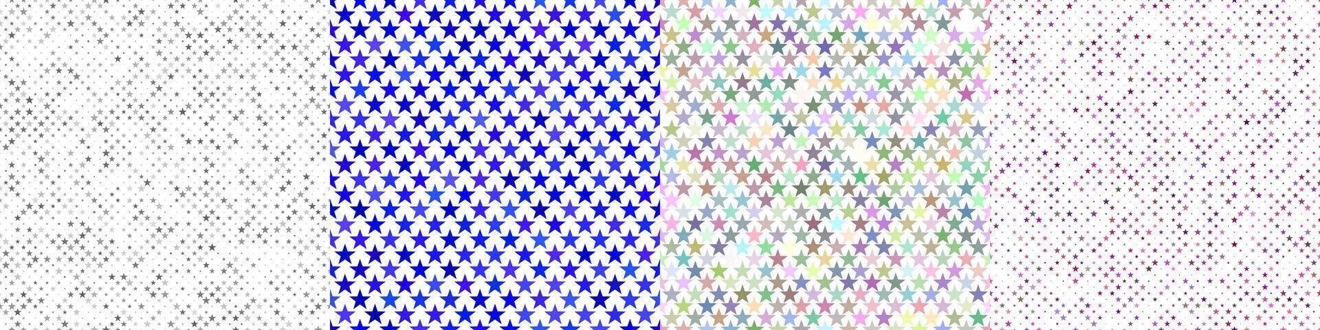 Seamless pentagram star pattern set vector