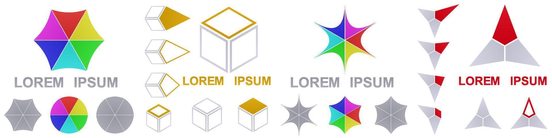 Geometrical logo design collection vector