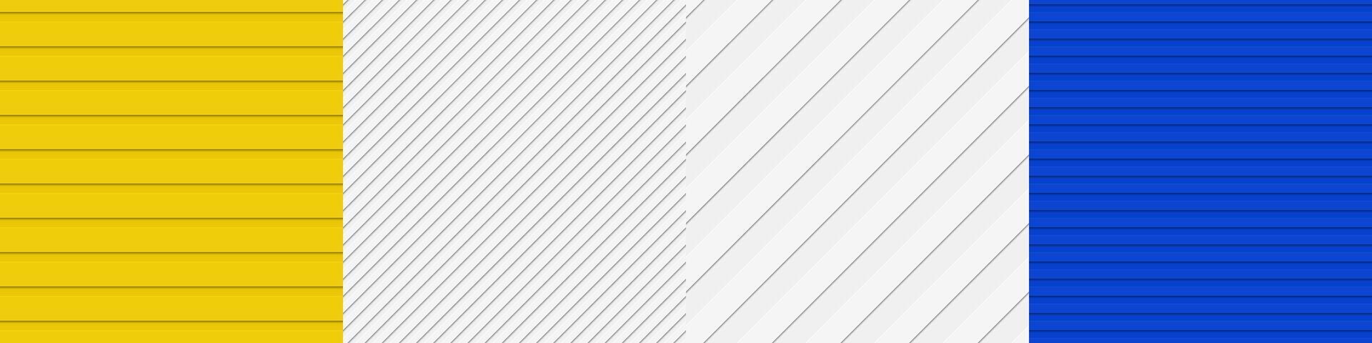 Seamless 3D stripe pattern set vector