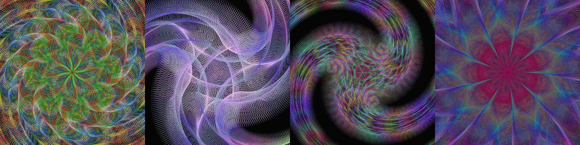 Spiral digital art design background collection vector