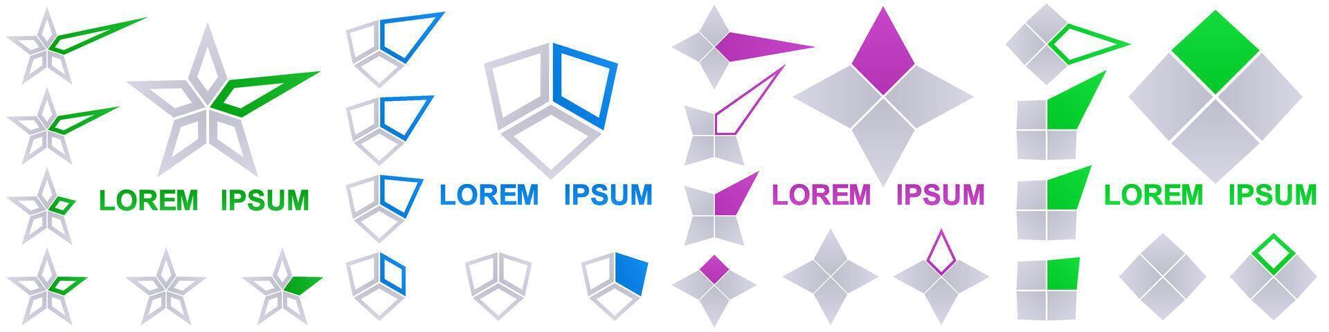 Geometrical logo design collection vector