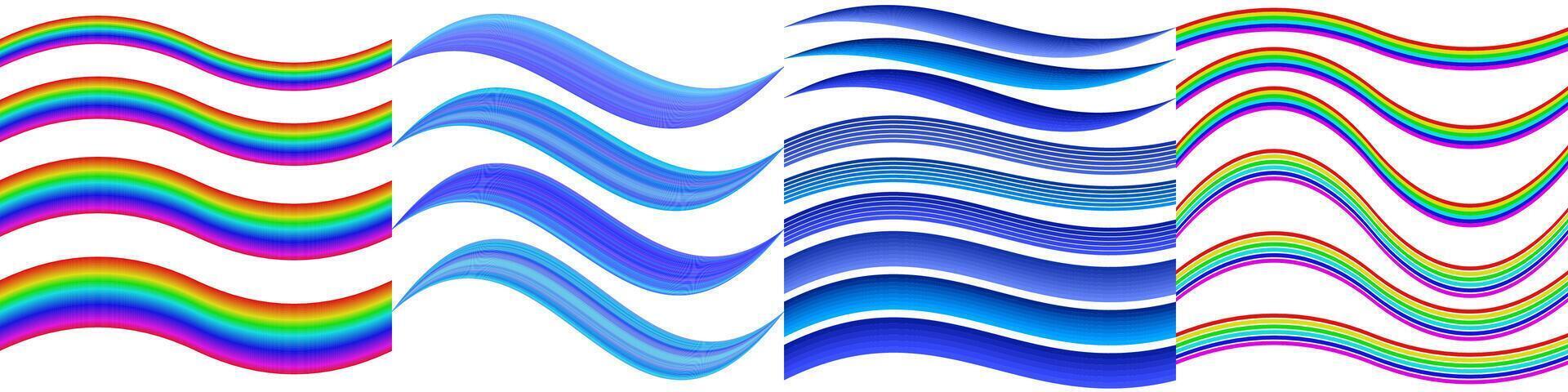 Wave line design element collection vector