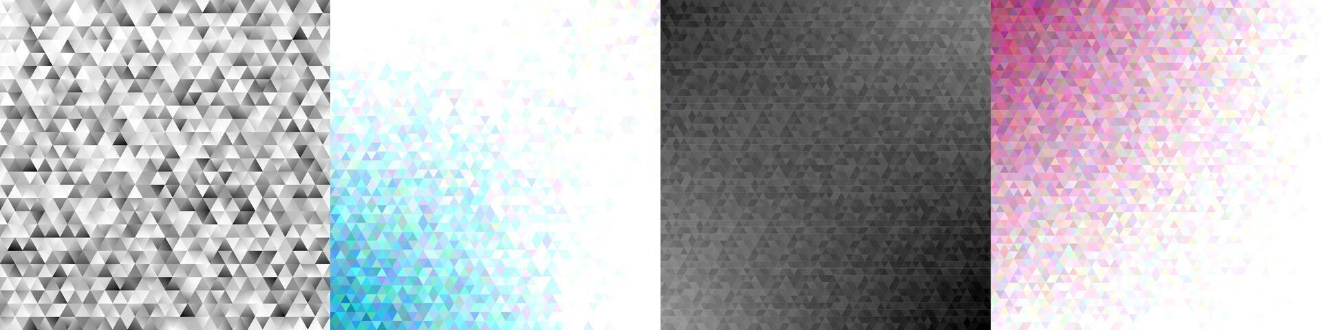 Abstract triangle polygon background set vector