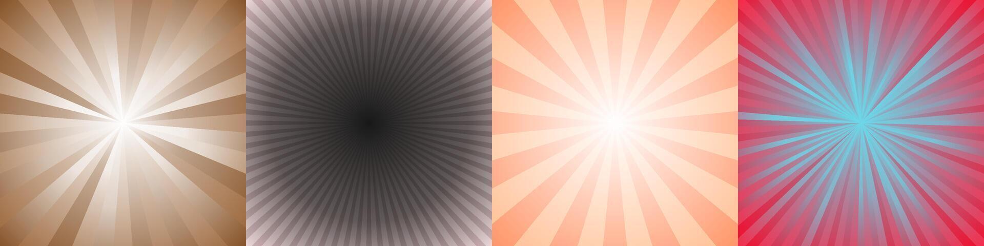 Abstract ray burst background collection vector