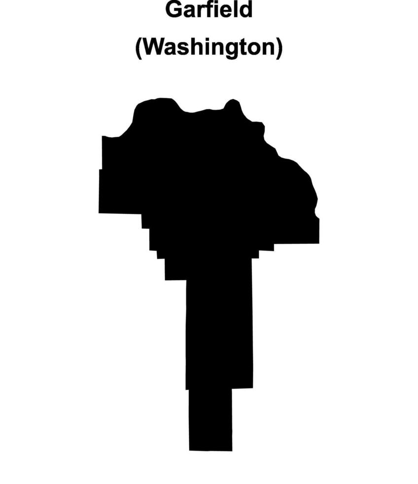 Garfield County, Washington blank outline map vector