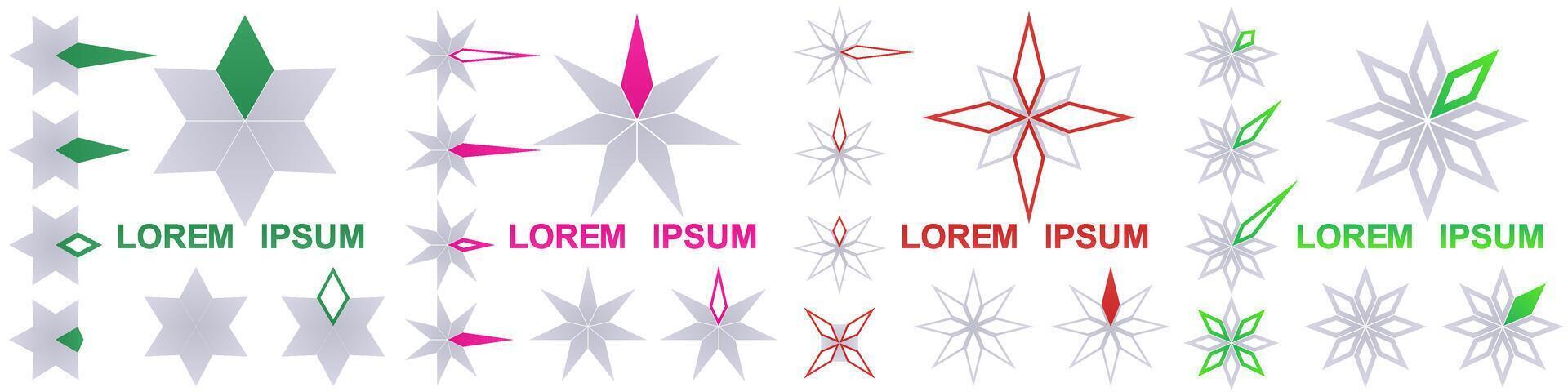 Geometrical logo design collection vector