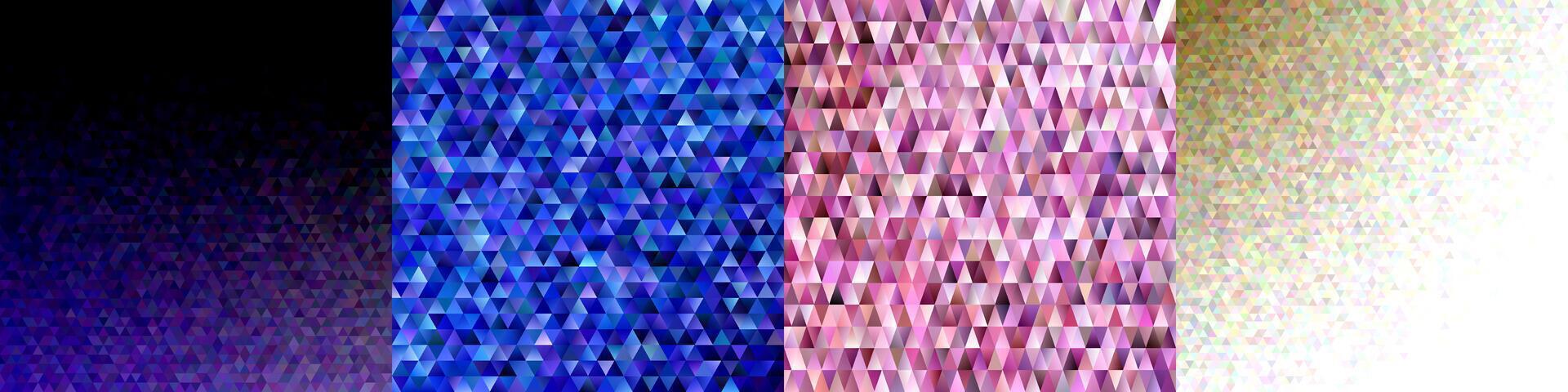 Abstract triangle polygon background set vector