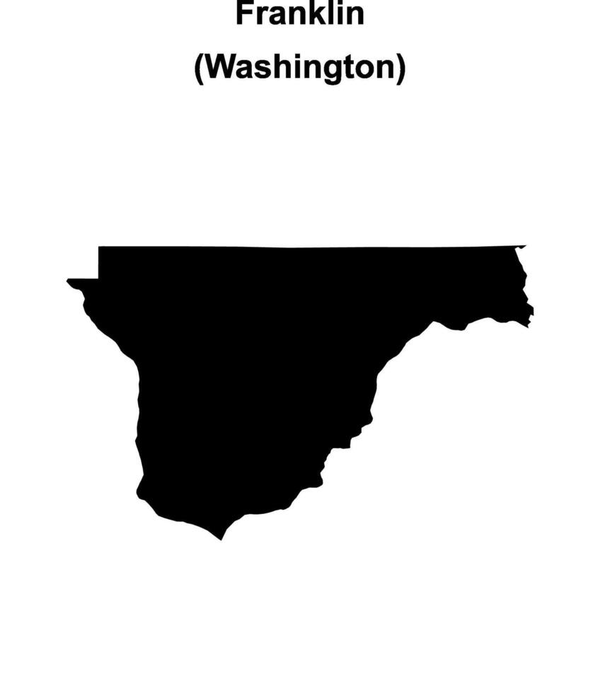 Franklin County, Washington blank outline map vector