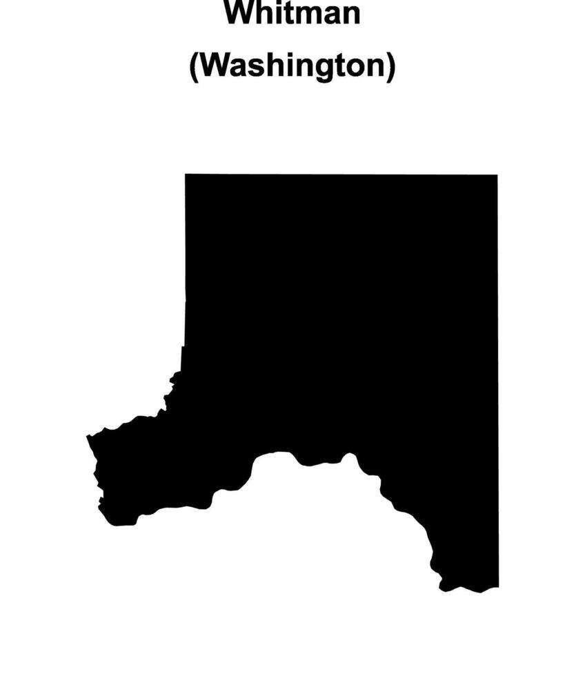 Whitman County, Washington blank outline map vector