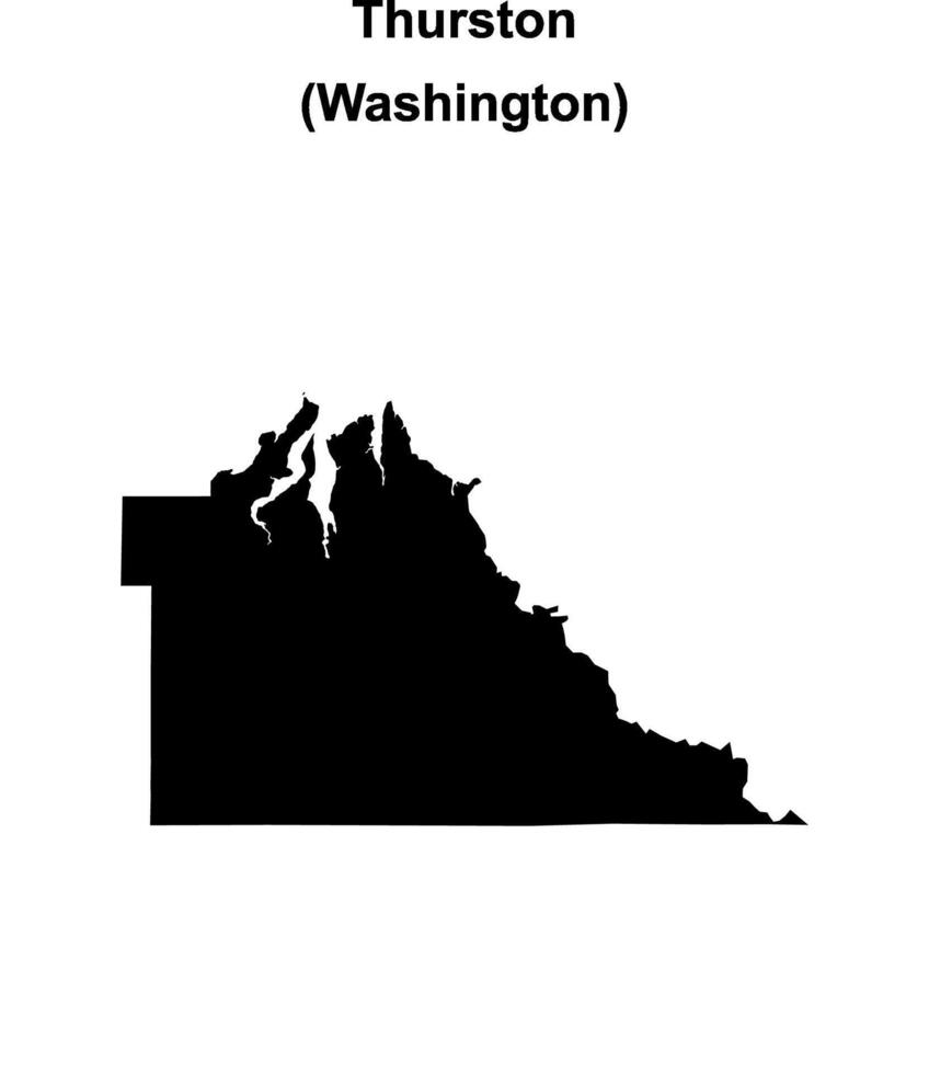 Thurston County, Washington blank outline map vector