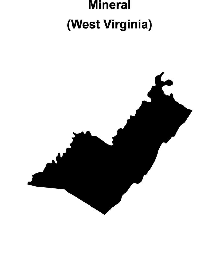 Mineral County, West Virginia blank outline map vector