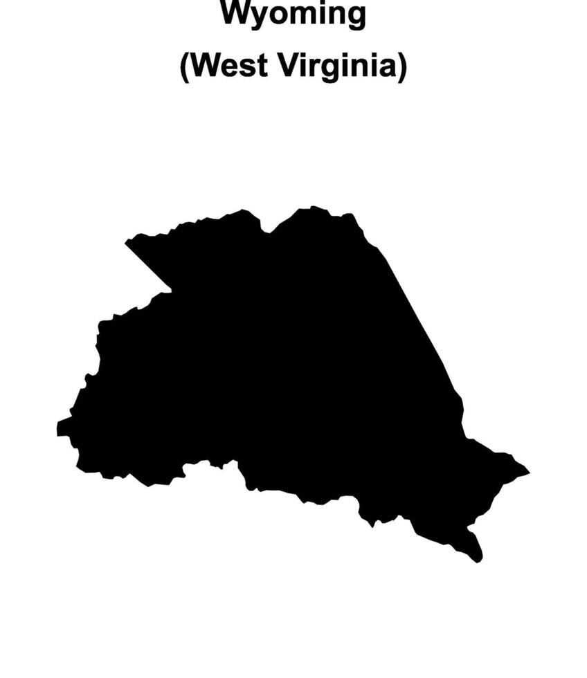 Wyoming County, West Virginia blank outline map vector