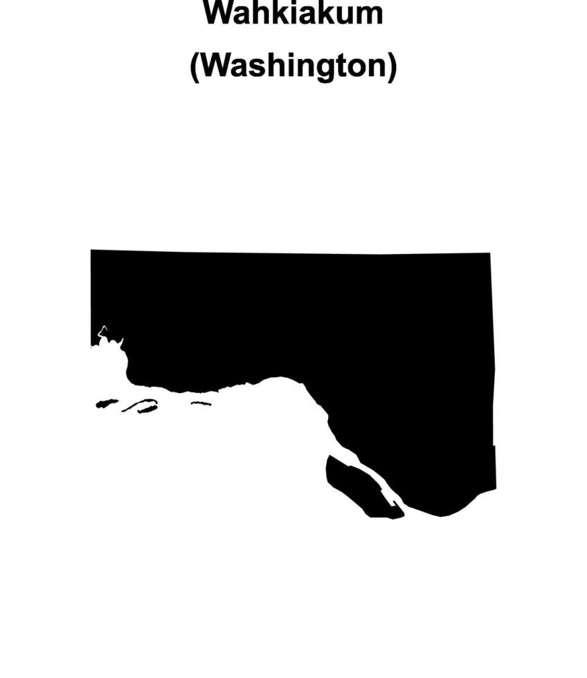 Wahkiakum County, Washington blank outline map vector