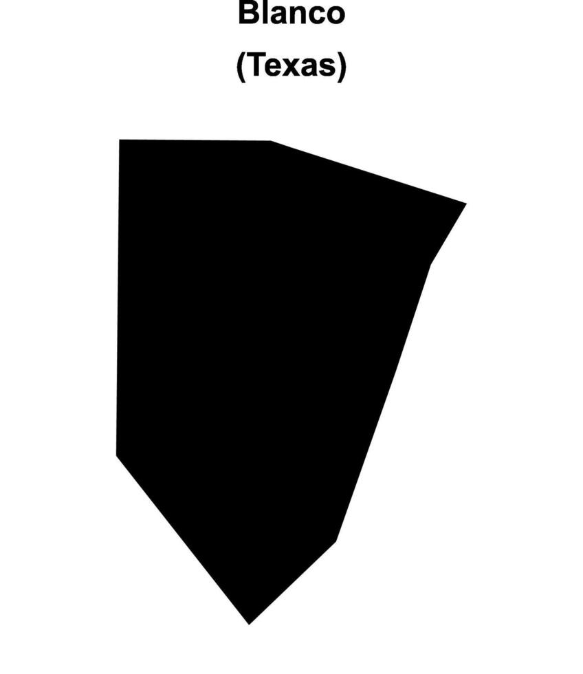 Blanco County, Texas blank outline map vector