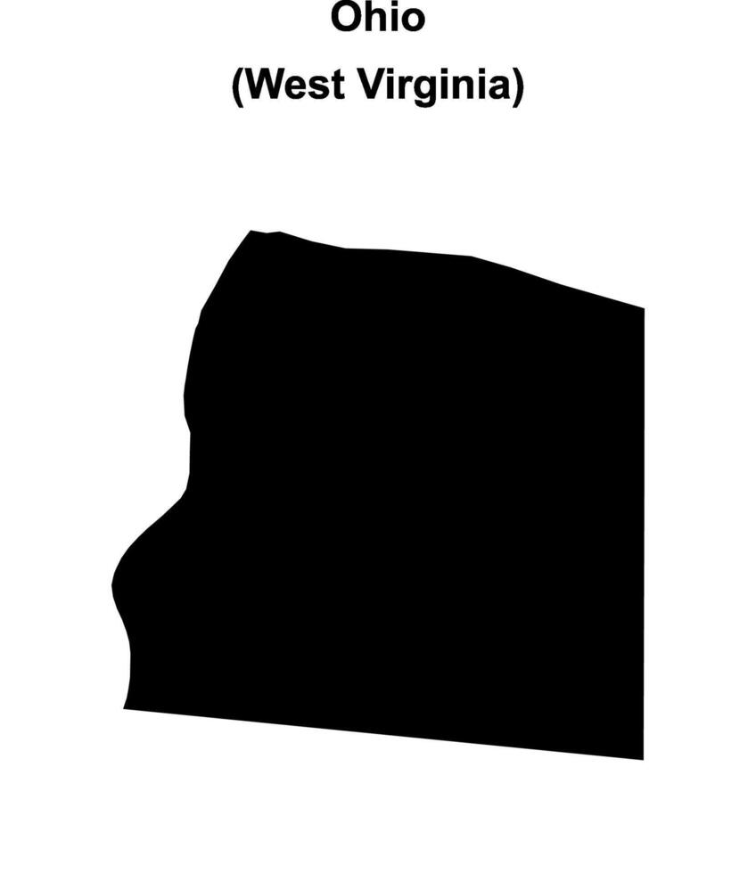 Ohio County, West Virginia blank outline map vector