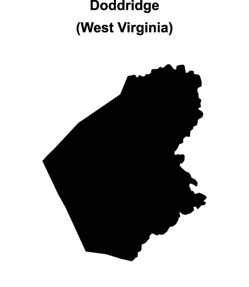 Doddridge County, West Virginia blank outline map vector