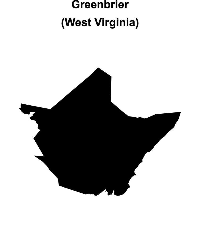 Greenbrier County, West Virginia blank outline map vector