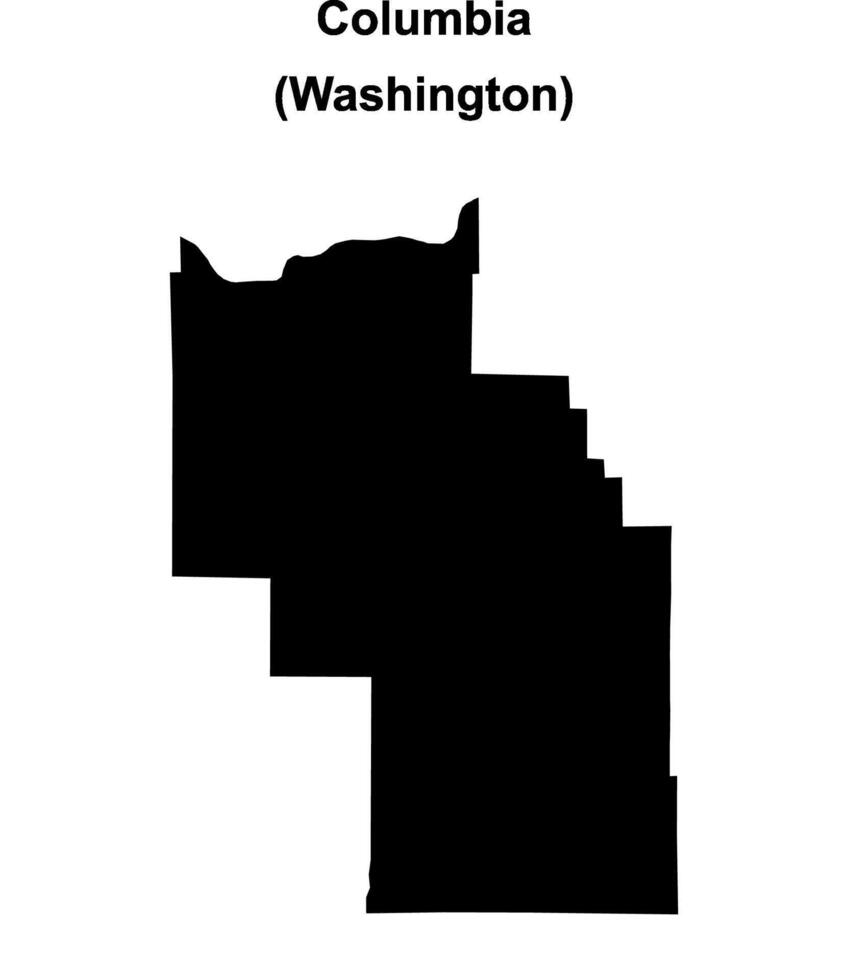 Columbia County, Washington blank outline map vector