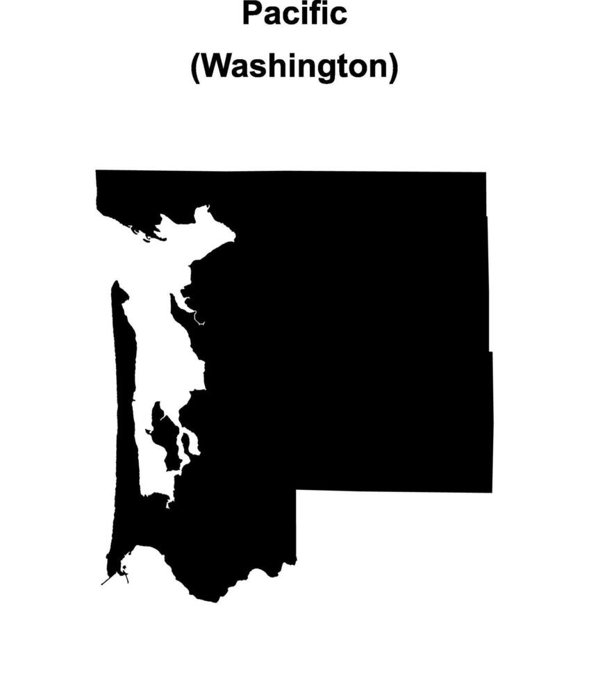 Pacific County, Washington blank outline map vector