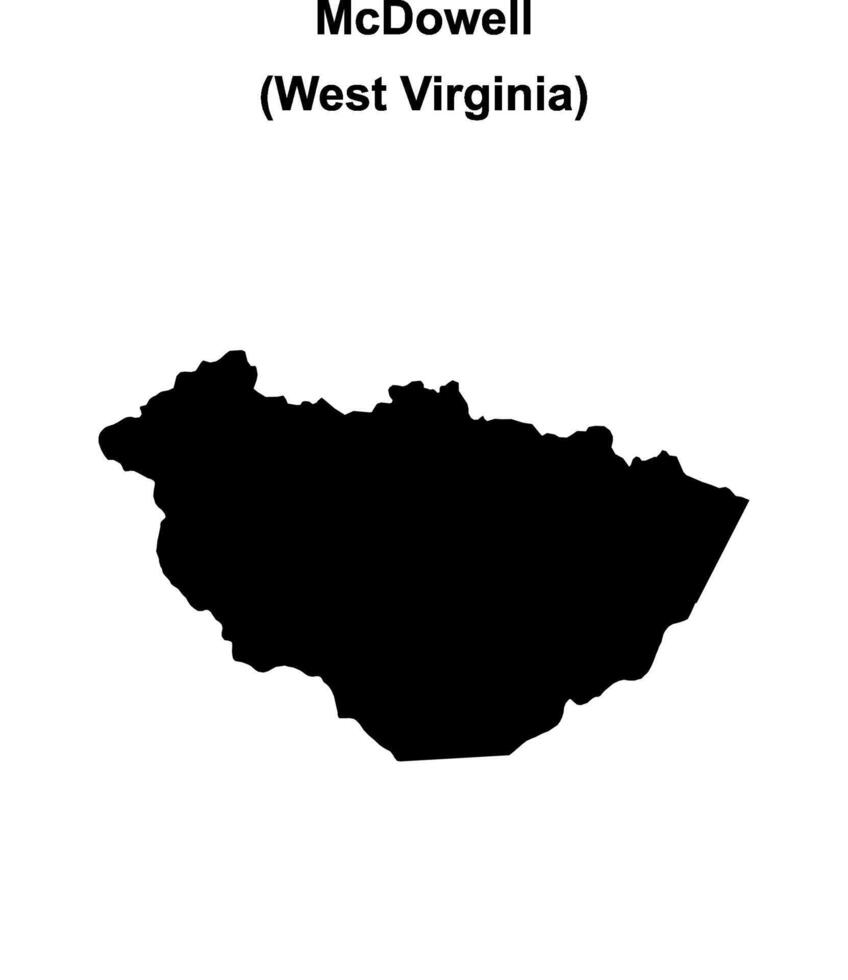 McDowell County, West Virginia blank outline map vector